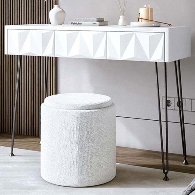 CARME Home Claudia White and Black Dressing Table - Size: 29 x 51.5 x 114cm - Wilko - image 1