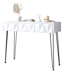 CARME Home Claudia White and Black Dressing Table - Size: 29 x 51.5 x 114cm - Wilko - thumbnail 3