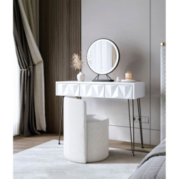 CARME Home Claudia White and Black Dressing Table - Size: 29 x 51.5 x 114cm - Wilko - thumbnail 6