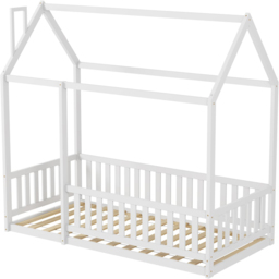 FurnitureHMD White Pine Wood House-Shaped Kids Bed Frame - Size: Single - Wilko - thumbnail 3