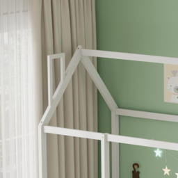 FurnitureHMD White Pine Wood House-Shaped Kids Bed Frame - Size: Single - Wilko - thumbnail 7