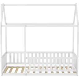 FurnitureHMD White Pine Wood House-Shaped Kids Bed Frame - Size: Single - Wilko - thumbnail 4