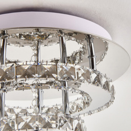Living and Home 2 Tier Modern Crystal LED Ceiling Light - Size: 14 x 30 x 30cm - Clear - Wilko - thumbnail 7