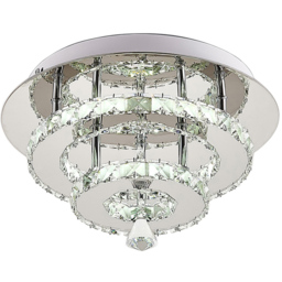Living and Home 2 Tier Modern Crystal LED Ceiling Light - Size: 14 x 30 x 30cm - Clear - Wilko - thumbnail 5