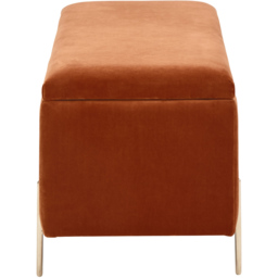 GFW Mystica Russet Velvet Ottoman Storage Bench - Size: 37 x 98 x 43cm - Brown - Wilko - thumbnail 6