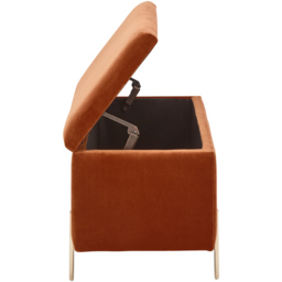 GFW Mystica Russet Velvet Ottoman Storage Bench - Size: 37 x 98 x 43cm - Brown - Wilko - thumbnail 7