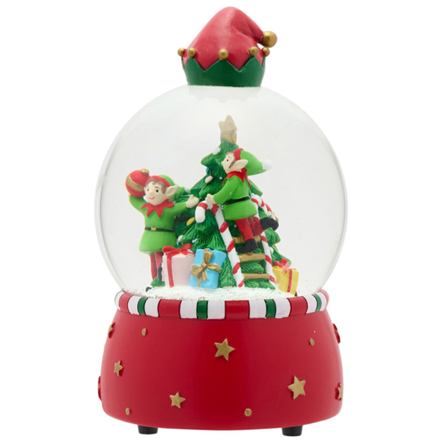 The Christmas Gift Co Elves Working Musical Snow Globe - Size: 16.5 x 9 x 9cm - Red - The Christmas Gift Co. - Wilko - image 1
