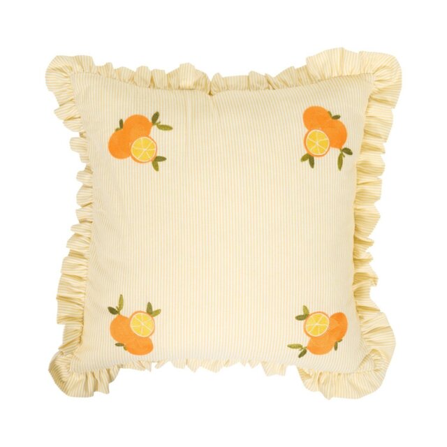 Clementine Frill Cushion Yellow - Divante - Wilko - image 1