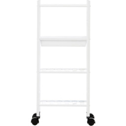 Dara 4-Tier White Trolley with Basket - Size: 4 Tier - Premier Housewares - Wilko - thumbnail 3