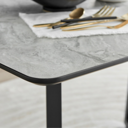Furniturebox Copeland Valera Marble Effect 4 Seater Dining Set White Grey and Chrome - Wilko - thumbnail 6