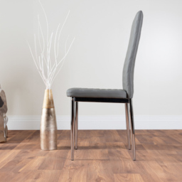Furniturebox Copeland Valera Marble Effect 4 Seater Dining Set White Grey and Chrome - Wilko - thumbnail 4