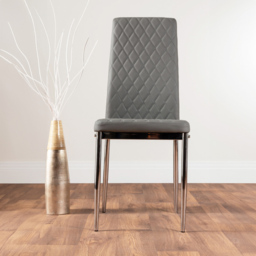 Furniturebox Copeland Valera Marble Effect 4 Seater Dining Set White Grey and Chrome - Wilko - thumbnail 5