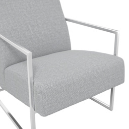 Ritz Dove Grey and Silver Accent Chair - Size: Single - LPD Home - Wilko - thumbnail 7