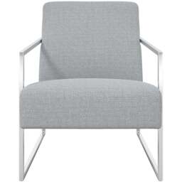Ritz Dove Grey and Silver Accent Chair - Size: Single - LPD Home - Wilko - thumbnail 4