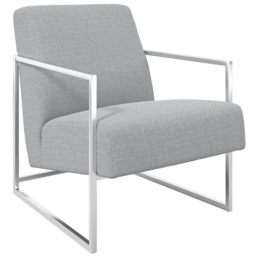 Ritz Dove Grey and Silver Accent Chair - Size: Single - LPD Home - Wilko - thumbnail 3