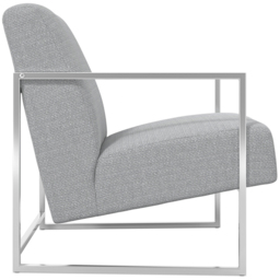 Ritz Dove Grey and Silver Accent Chair - Size: Single - LPD Home - Wilko - thumbnail 5