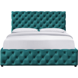 Comfy Living King Size Green Tufted Fabric Gaslift Bed Frame - Wilko - thumbnail 3
