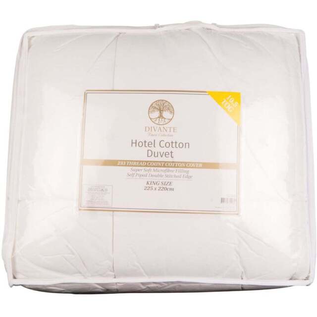 Divante King Size White Hotel Cotton Duvet 10.5 Tog - Wilko - image 1