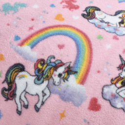 Velosso Double Multi Unicorn Teddy Fleece Duvet Set - Pink - Wilko - thumbnail 3
