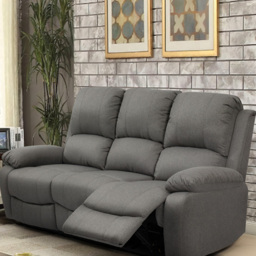 Brooklyn 5 Seater Light Grey Luxury Linen Recliner Sofa Set - Wilko - thumbnail 4