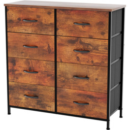 Vida Designs Chorley 8 Drawer Rustic Brown Fabric Chest of Drawer - Wilko - thumbnail 3