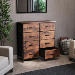 Vida Designs Chorley 8 Drawer Rustic Brown Fabric Chest of Drawer - Wilko - thumbnail 6
