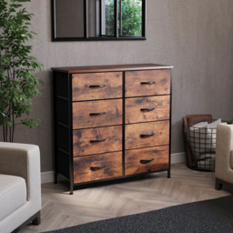 Vida Designs Chorley 8 Drawer Rustic Brown Fabric Chest of Drawer - Wilko - thumbnail 5
