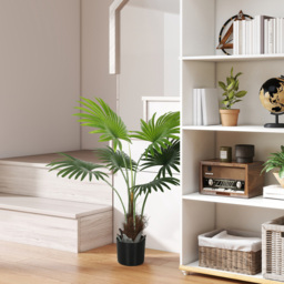 HOMCOM Palm Tree Artificial Plant Pot 94cm - Size: 23 x 23 x 118cm - Green - Wilko - thumbnail 3