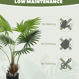 HOMCOM Palm Tree Artificial Plant Pot 94cm - Size: 23 x 23 x 118cm - Green - Wilko - thumbnail 7