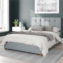 Aspire Hepburn King Size Sky Malham Weave Ottoman Bed - Blue - Aspire Beds - Wilko