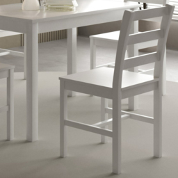 Comfy Living 4 Seater Wooden Dining Set White - Wilko - thumbnail 4