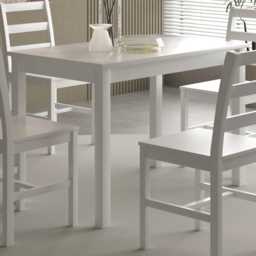 Comfy Living 4 Seater Wooden Dining Set White - Wilko - thumbnail 3