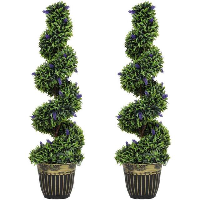 Portland Lavender Decorative Artificial Plant in Pot 115cm 2 Pack - Size: 115 x 28 x 28cm - Blue - Wilko - image 1