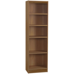 R White Cabinets 5 Shelf Brown Tall Bookcase - Size: 182.8 x 47.6 x 36.6cm - Wilko - thumbnail 3
