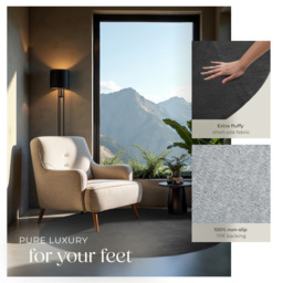 tectake Zonelle Anthracite Short Pile Ultra Soft Rug 120 x 120cm - Size: 8 x 28 x 38cm - Black - Wilko - thumbnail 5