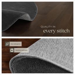 tectake Zonelle Anthracite Short Pile Ultra Soft Rug 120 x 120cm - Size: 8 x 28 x 38cm - Black - Wilko - thumbnail 6