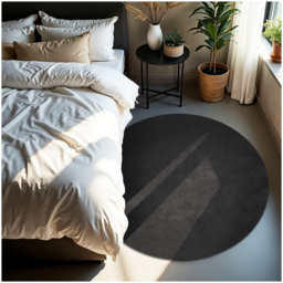 tectake Zonelle Anthracite Short Pile Ultra Soft Rug 120 x 120cm - Size: 8 x 28 x 38cm - Black - Wilko - thumbnail 3