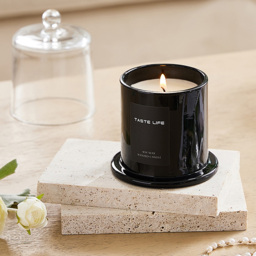 Living and Home Sky Cypress Soy Wax Scented Candle - Size: 11.5 x 9 x 9cm - Black - Wilko - thumbnail 3