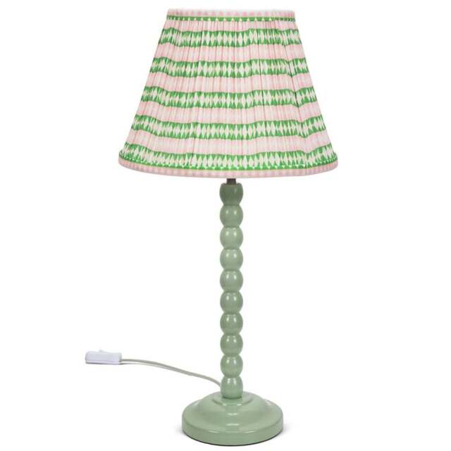 ValueLights Bobbins Pink Aztec Shade Sage Green LED Table Lamp - Size: 52 x 27 x 27cm - Wilko - image 1