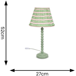 ValueLights Bobbins Pink Aztec Shade Sage Green LED Table Lamp - Size: 52 x 27 x 27cm - Wilko - thumbnail 7