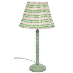 ValueLights Bobbins Pink Aztec Shade Sage Green LED Table Lamp - Size: 52 x 27 x 27cm - Wilko