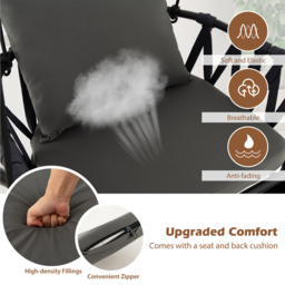 Costway Grey Hanging Swing Chair with Cushions - Size: 99.1 x 76.2 x 15.24cm - Wilko - thumbnail 6