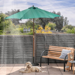 Marco Paul Green Wooden Garden Parasol 2.4m - Size: 2m - Wilko - thumbnail 3