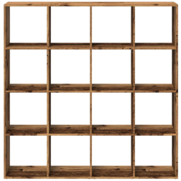 vidaXL 12 Shelf Old Wood Bookcase - Size: 137.5 x 29 x 137.5cm - Brown - Wilko - thumbnail 6