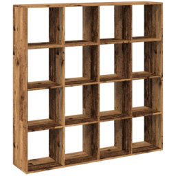 vidaXL 12 Shelf Old Wood Bookcase - Size: 137.5 x 29 x 137.5cm - Brown - Wilko - thumbnail 3