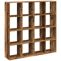 vidaXL 12 Shelf Old Wood Bookcase - Size: 137.5 x 29 x 137.5cm - Brown - Wilko - thumbnail 4