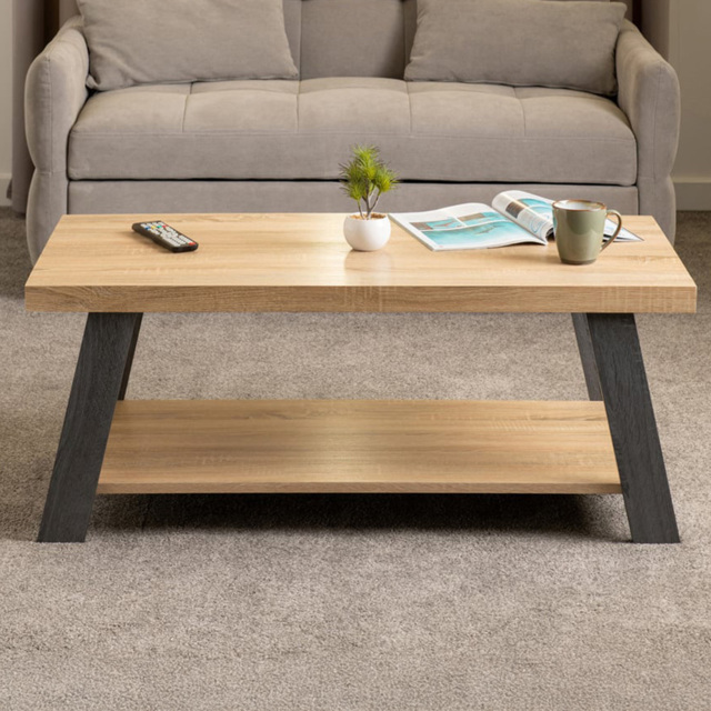 Seconique Eddie Grey and Sonoma Effect Coffee Table - Size: 55 x 110 x 45cm - Wilko - image 1