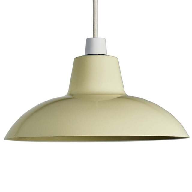 ValueLights Civic Metro Style Cream Metal Retro Pendant Light Shade - Size: 12 x 28.8 x 28.8cm - Wilko - image 1