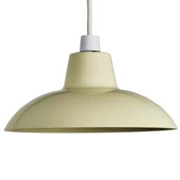 ValueLights Civic Metro Style Cream Metal Retro Pendant Light Shade - Size: 12 x 28.8 x 28.8cm - Wilko