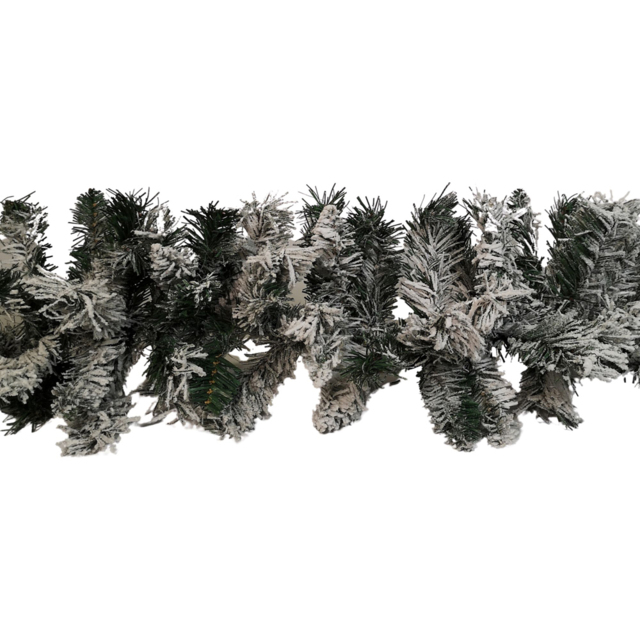 Samuel Alexander Snow Flocked Multicolour Christmas Garland 270cm - Size: 9ft - Green - Wilko - image 1